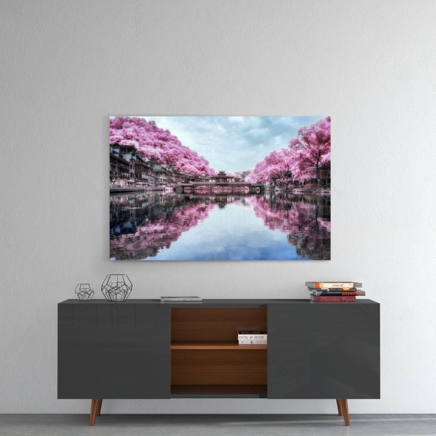 Pink Landscape Glass Wall Art