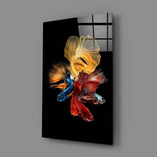Betta's Dance Glass Wall Art - LUXARTDECO