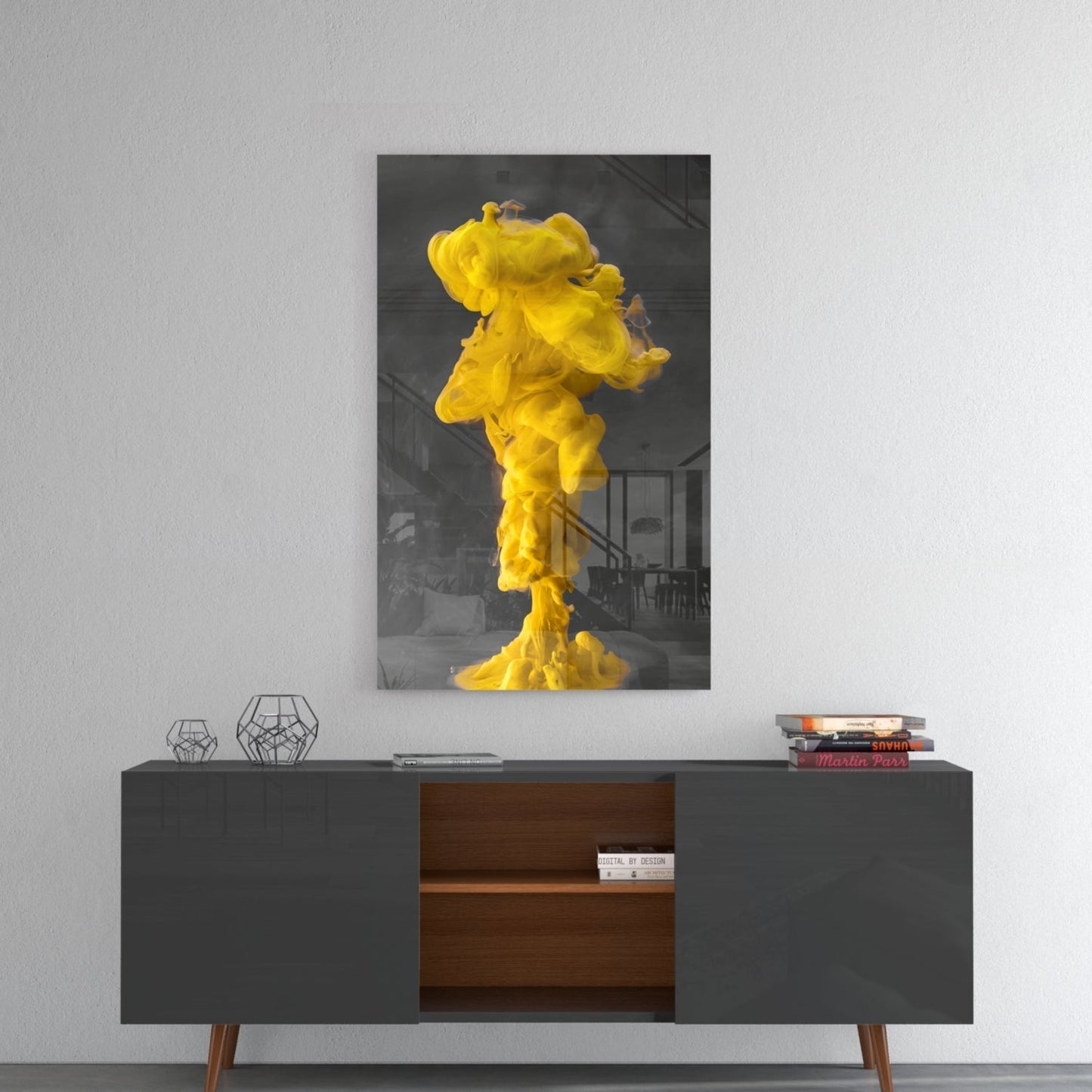 Yellow Smoke Glass Wall Art