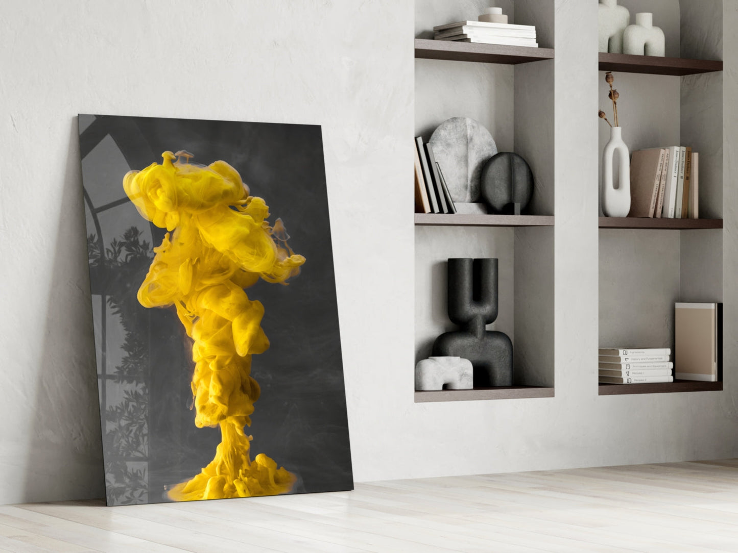 Yellow Smoke Glass Wall Art