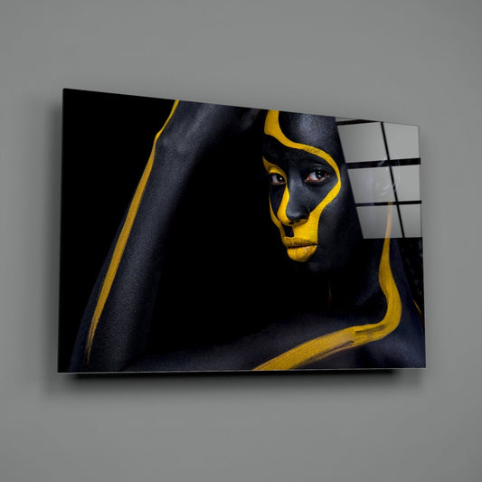 Gold Woman Glass Wall Art