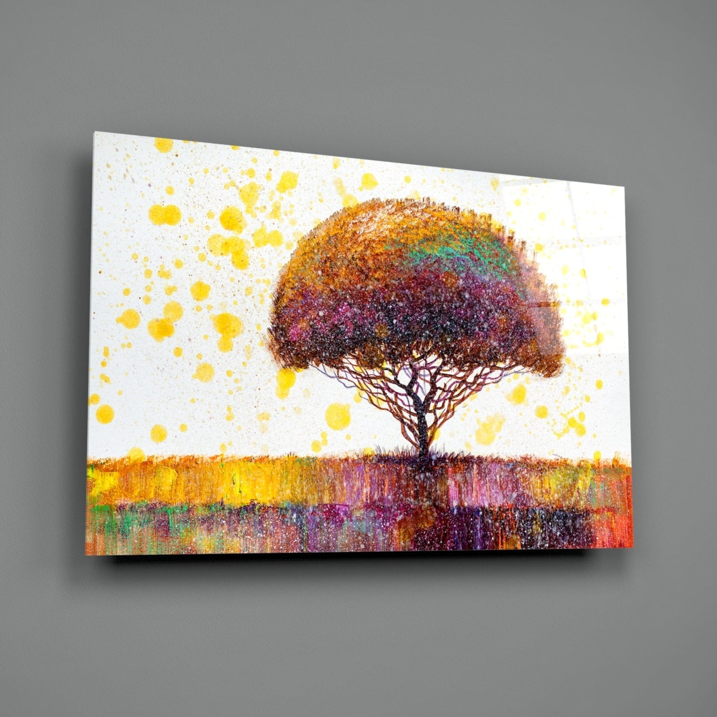 Colorful Tree Glass Wall Art