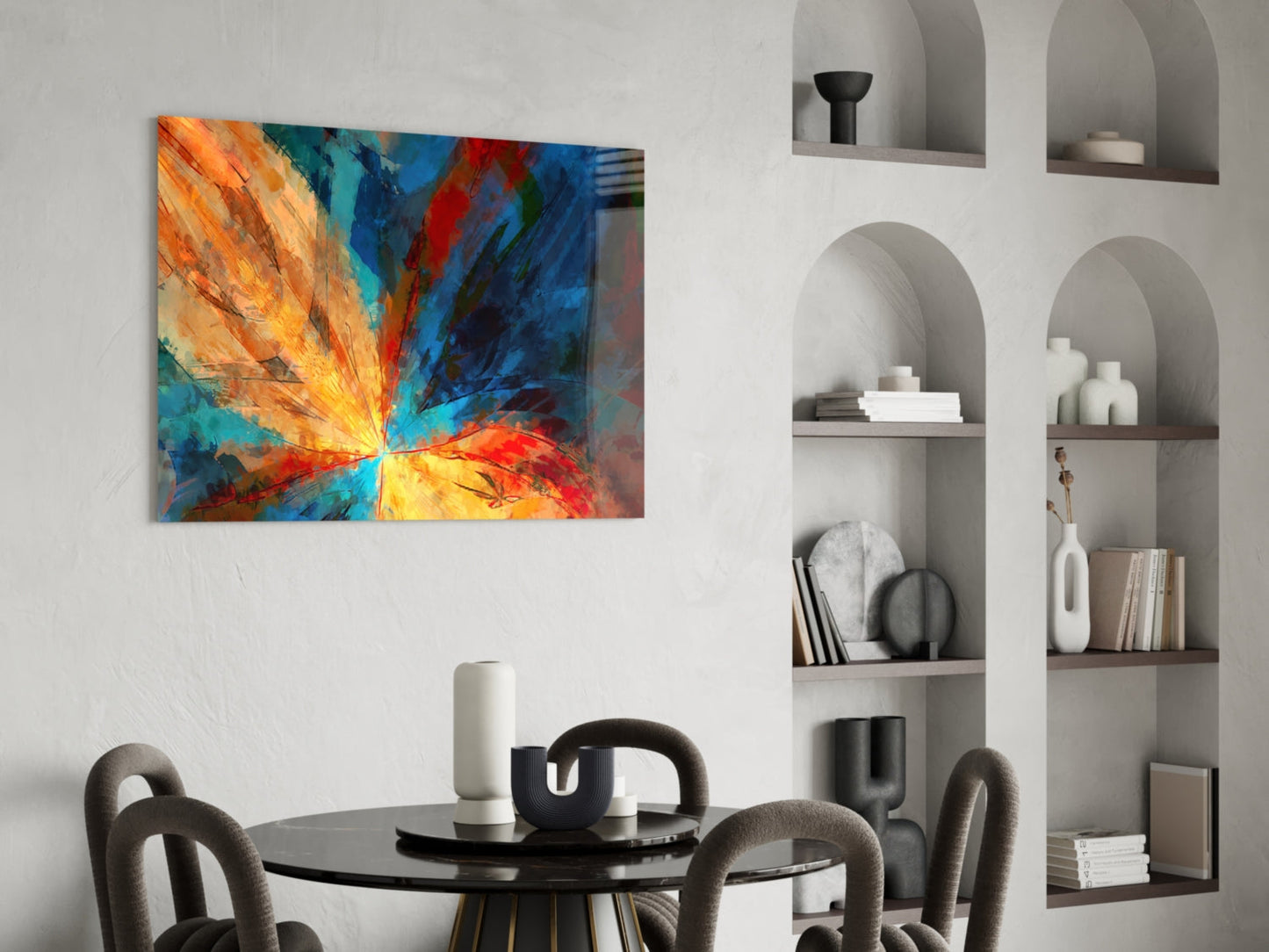 Fractal Flower Glass Wall Art