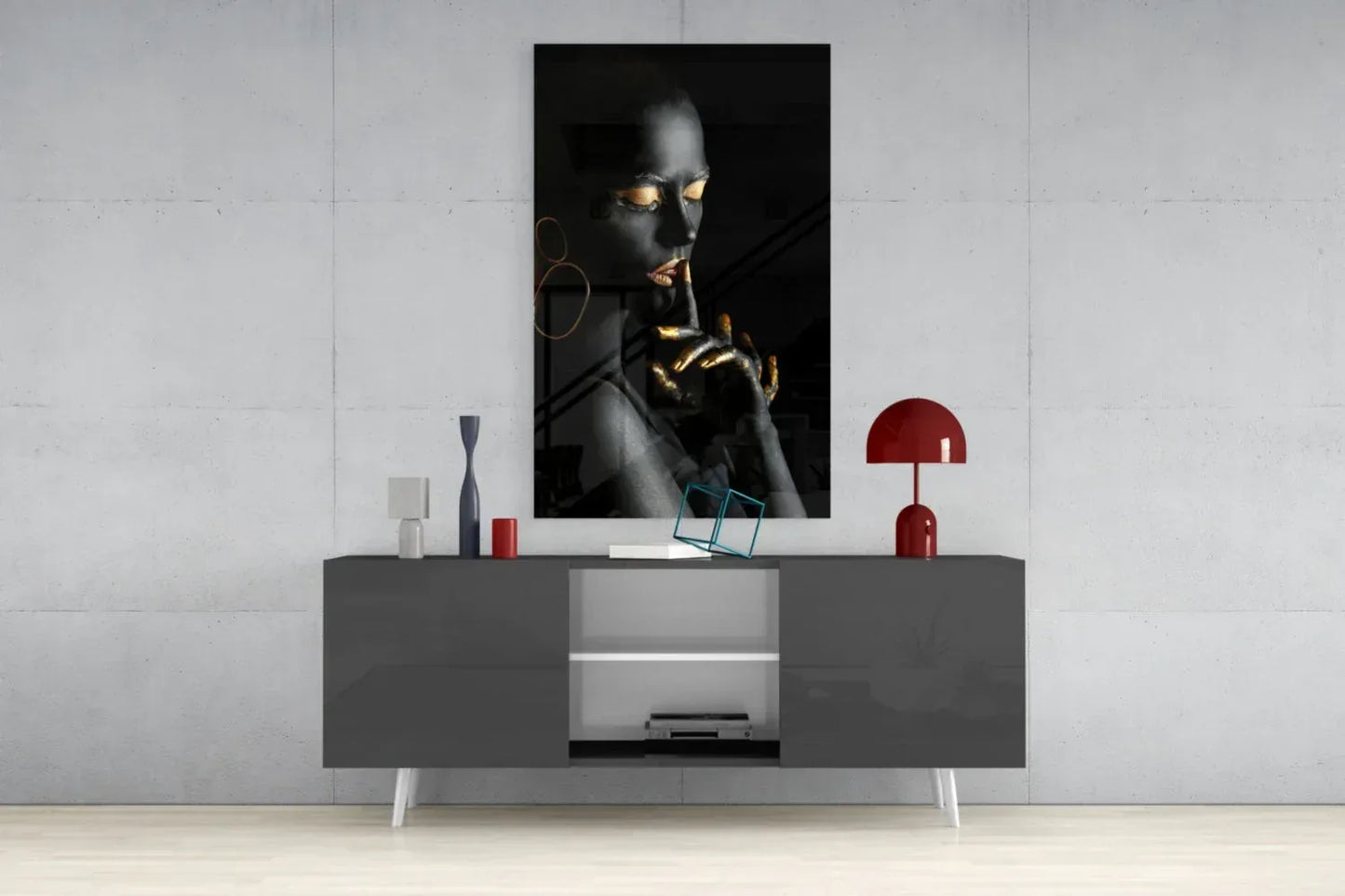 Silent Woman Glass Wall Art - LUXARTDECO