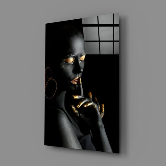 Silent Woman Glass Wall Art - LUXARTDECO