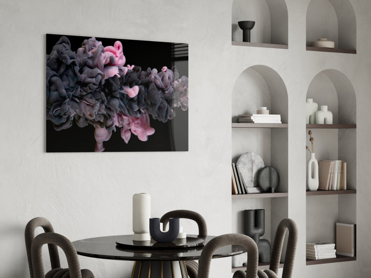 Pink Smoke Glass Wall Art