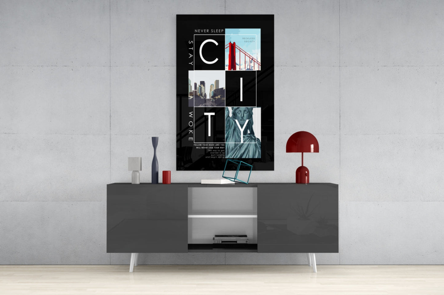 City Glass Wall Art