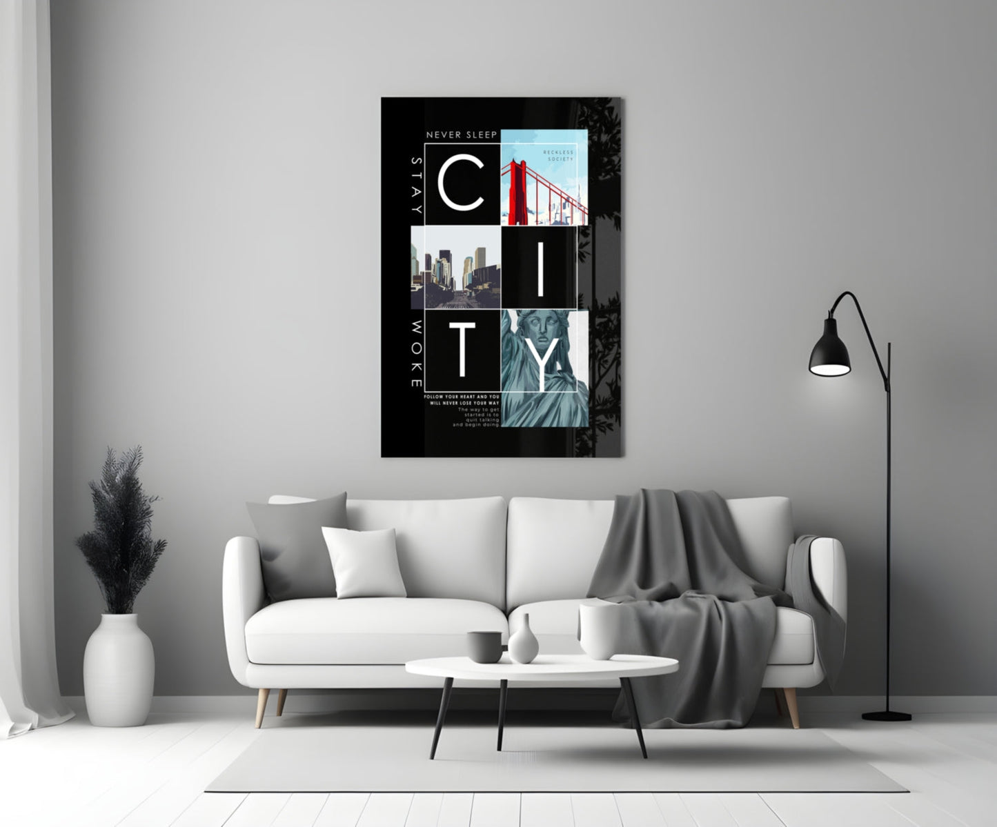City Glass Wall Art