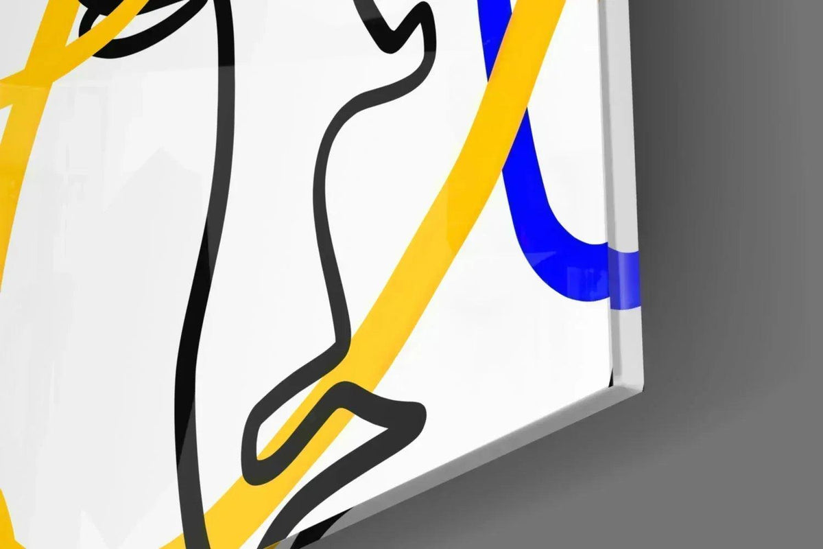 Abstract Faces Glass Wall Art - LUXARTDECO