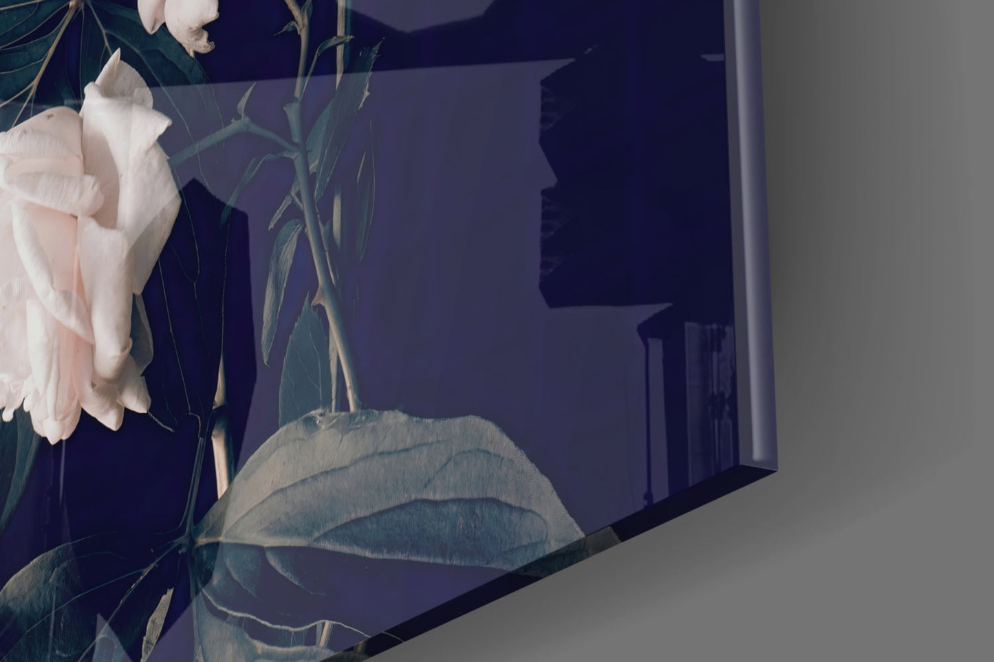 White Rose Glass Wall Art