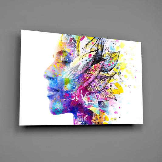 Flower Thoughts Glass Wall Art