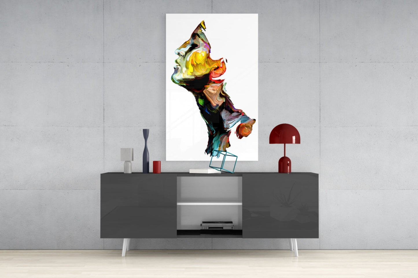 Abstract Portrait Glass Wall Art