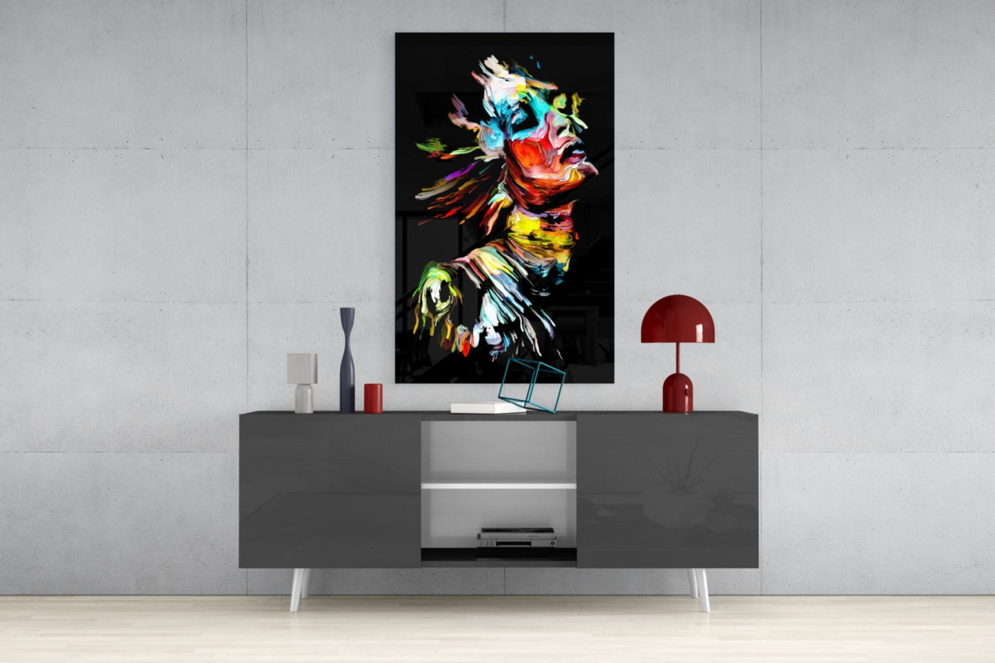 Abstract Portrait Glass Wall Art