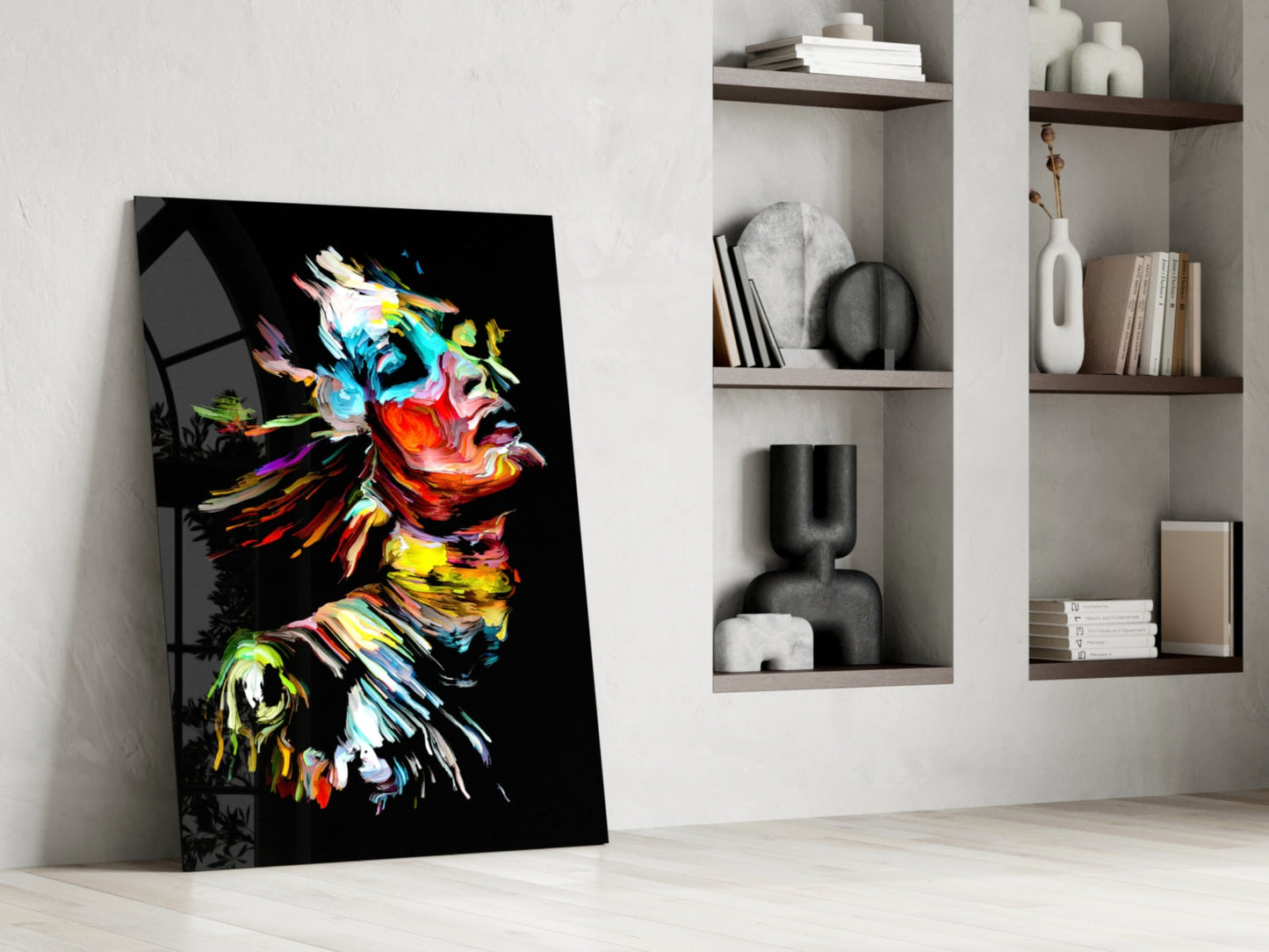 Abstract Portrait Glass Wall Art
