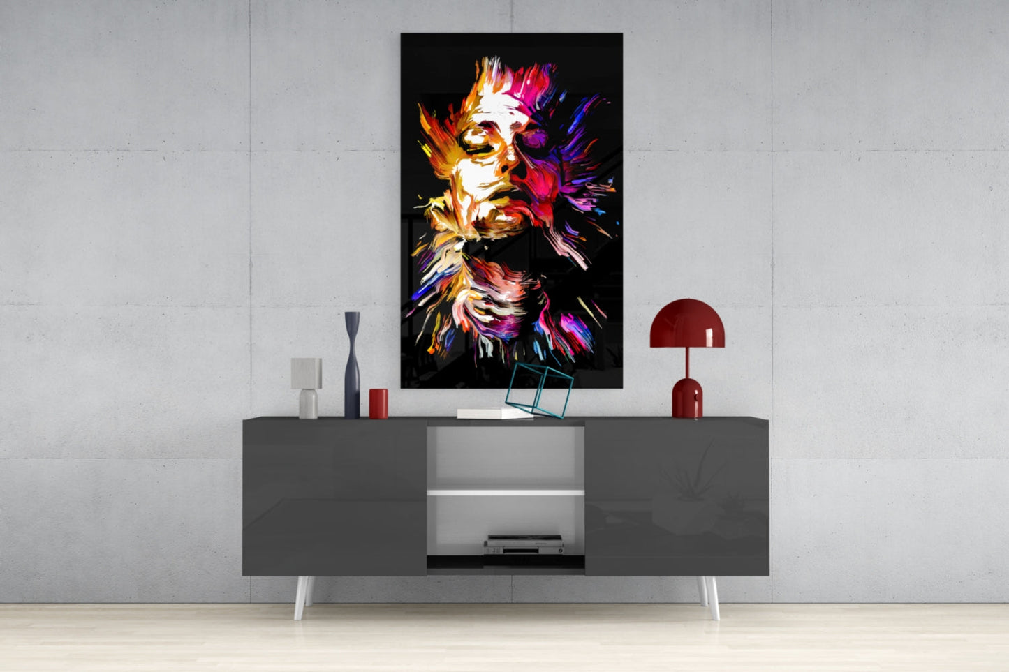Abstract Portrait Glass Wall Art