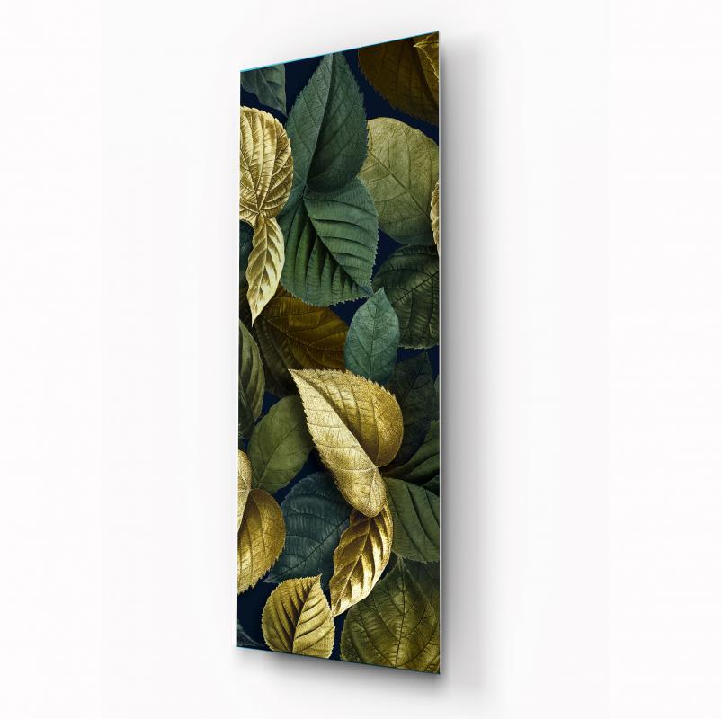 Art mural en verre avec feuilles