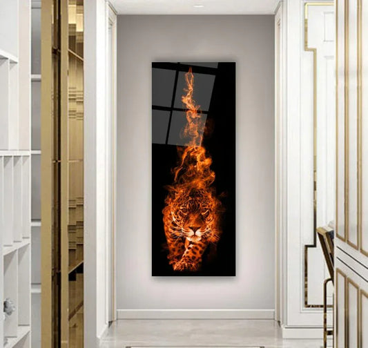 Tiger Glass Wall Art - LUXARTDECO
