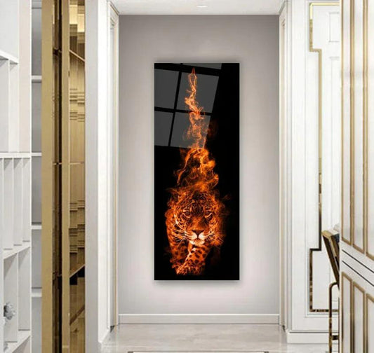 Tiger Glass Wall Art - LUXARTDECO
