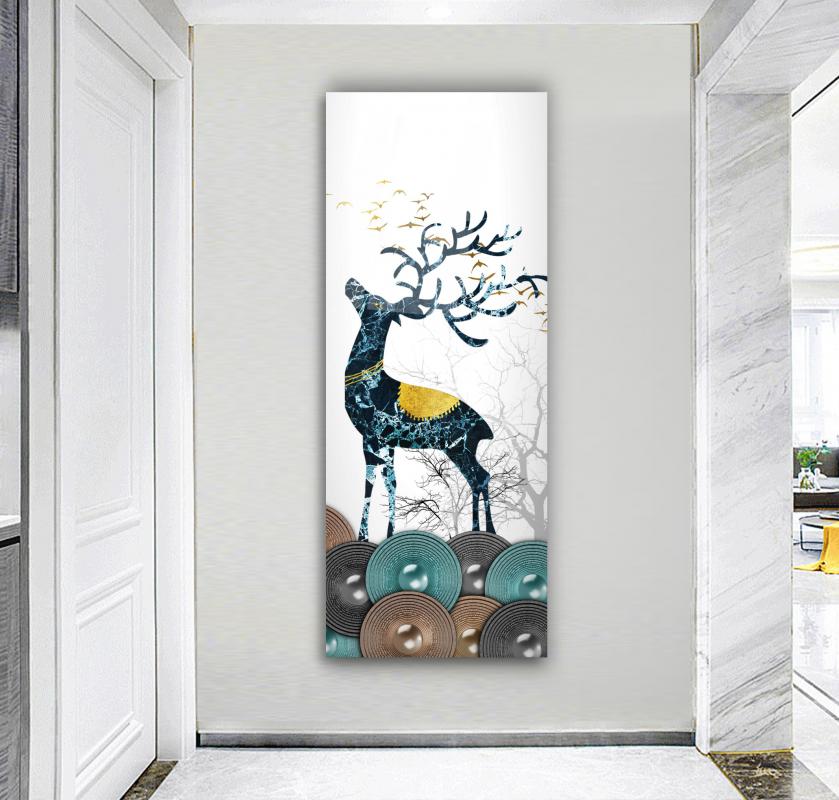 Décoration murale en verre représentant un cerf