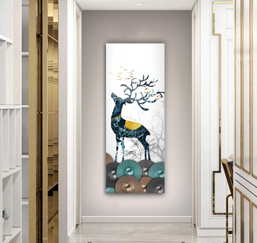 Décoration murale en verre représentant un cerf