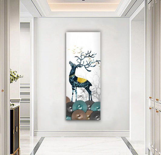 Décoration murale en verre représentant un cerf