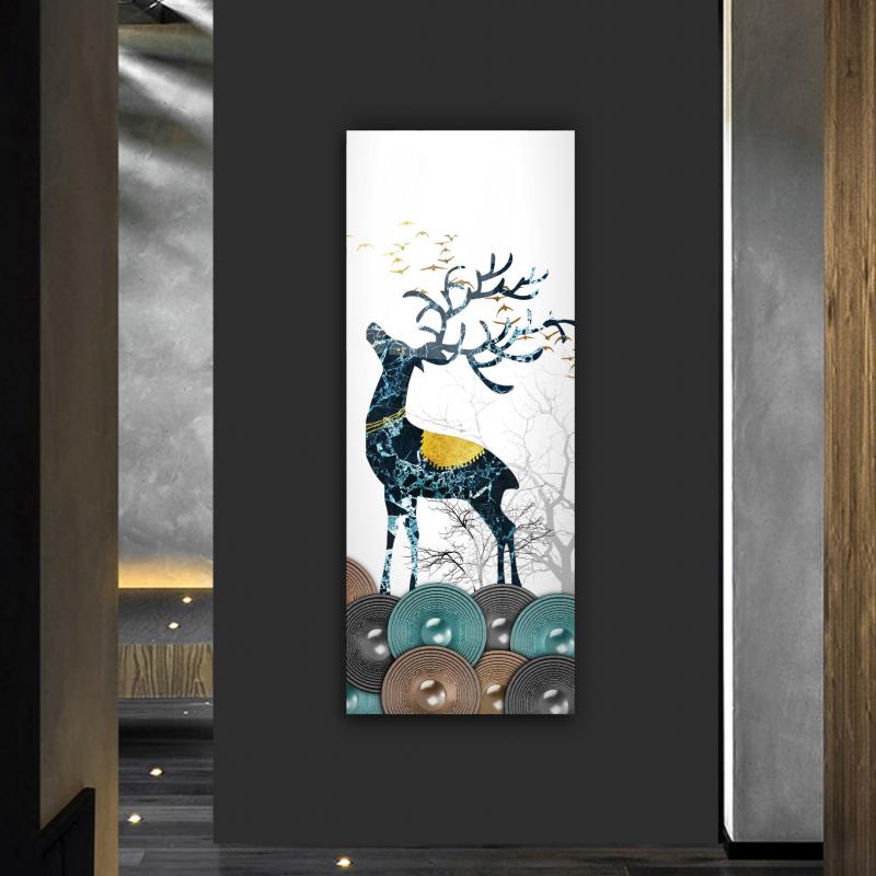 Décoration murale en verre représentant un cerf
