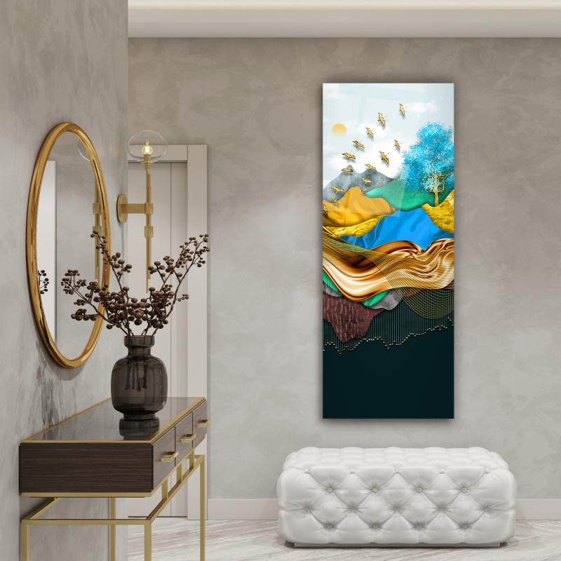 Décoration murale en verre représentant des oiseaux