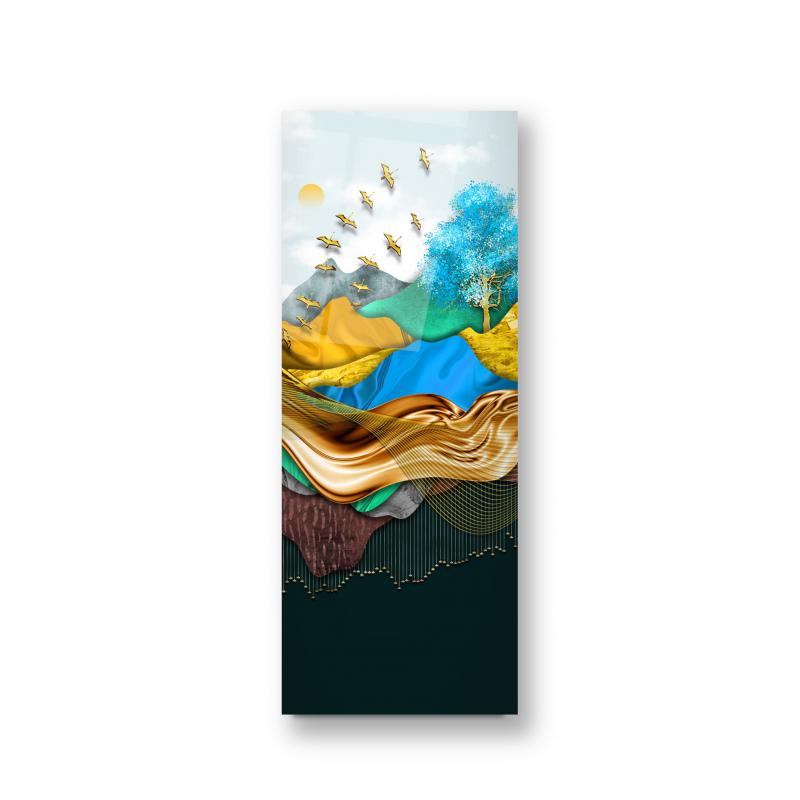 Décoration murale en verre représentant des oiseaux