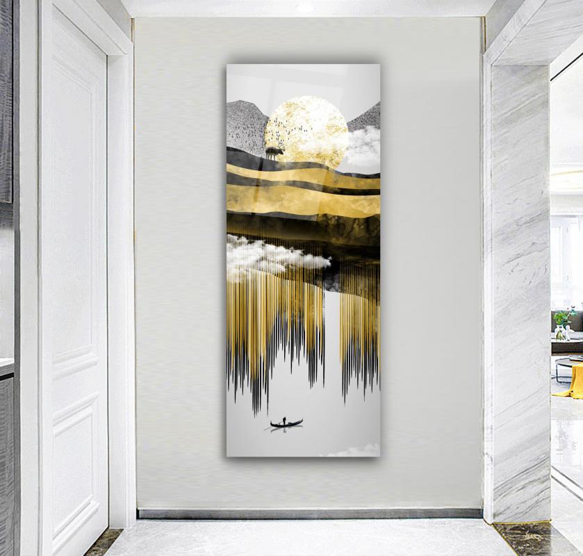 Décoration murale en verre au coucher du soleil