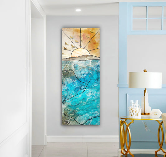 Abstract Glass Wall Art