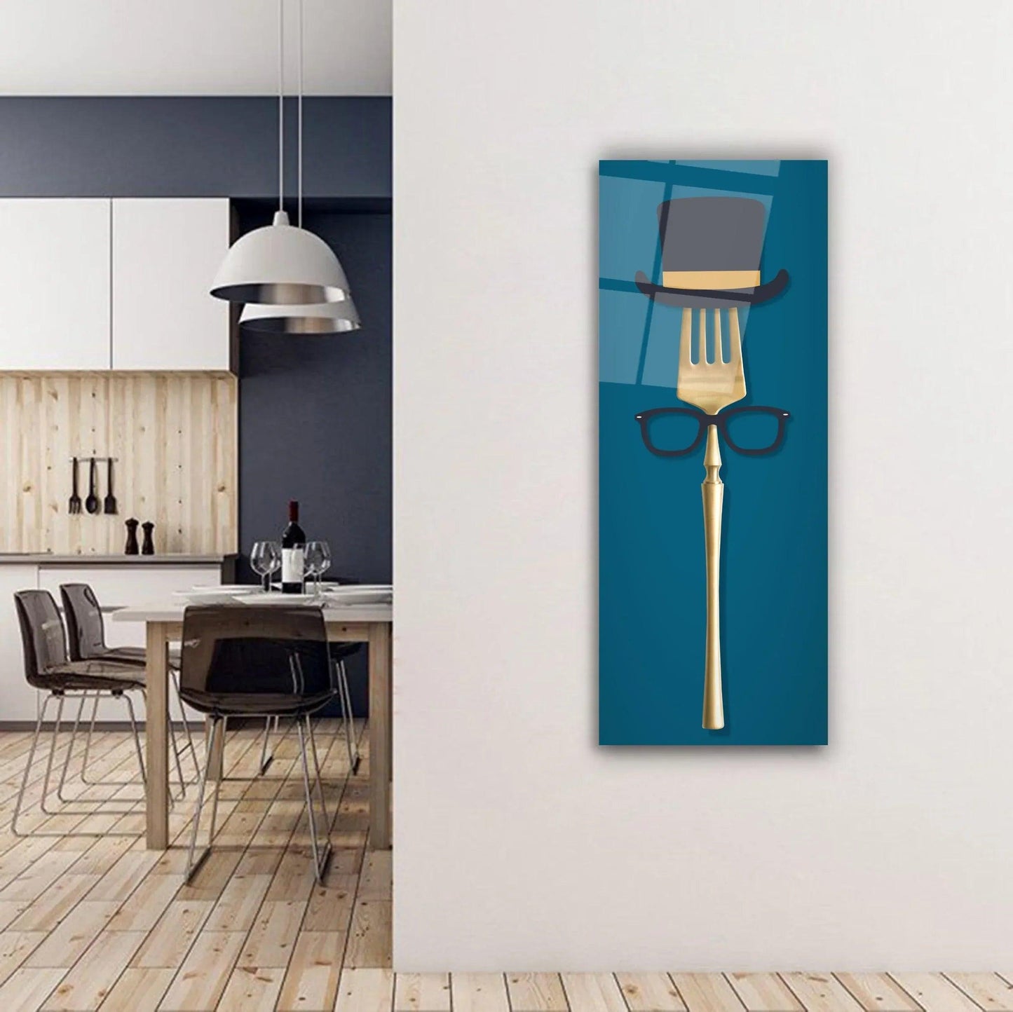 Funny Fork Glass Wall Art - LUXARTDECO