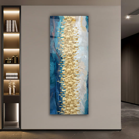 Abstract Blue Glass Wall Art