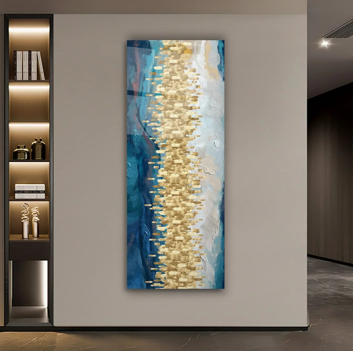 Abstract Blue Glass Wall Art - LUXARTDECO