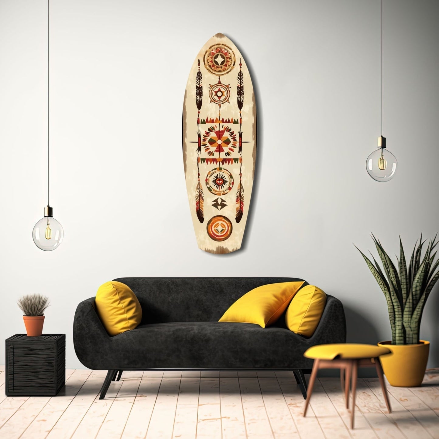 Aztech Patterns Glass Wall Art