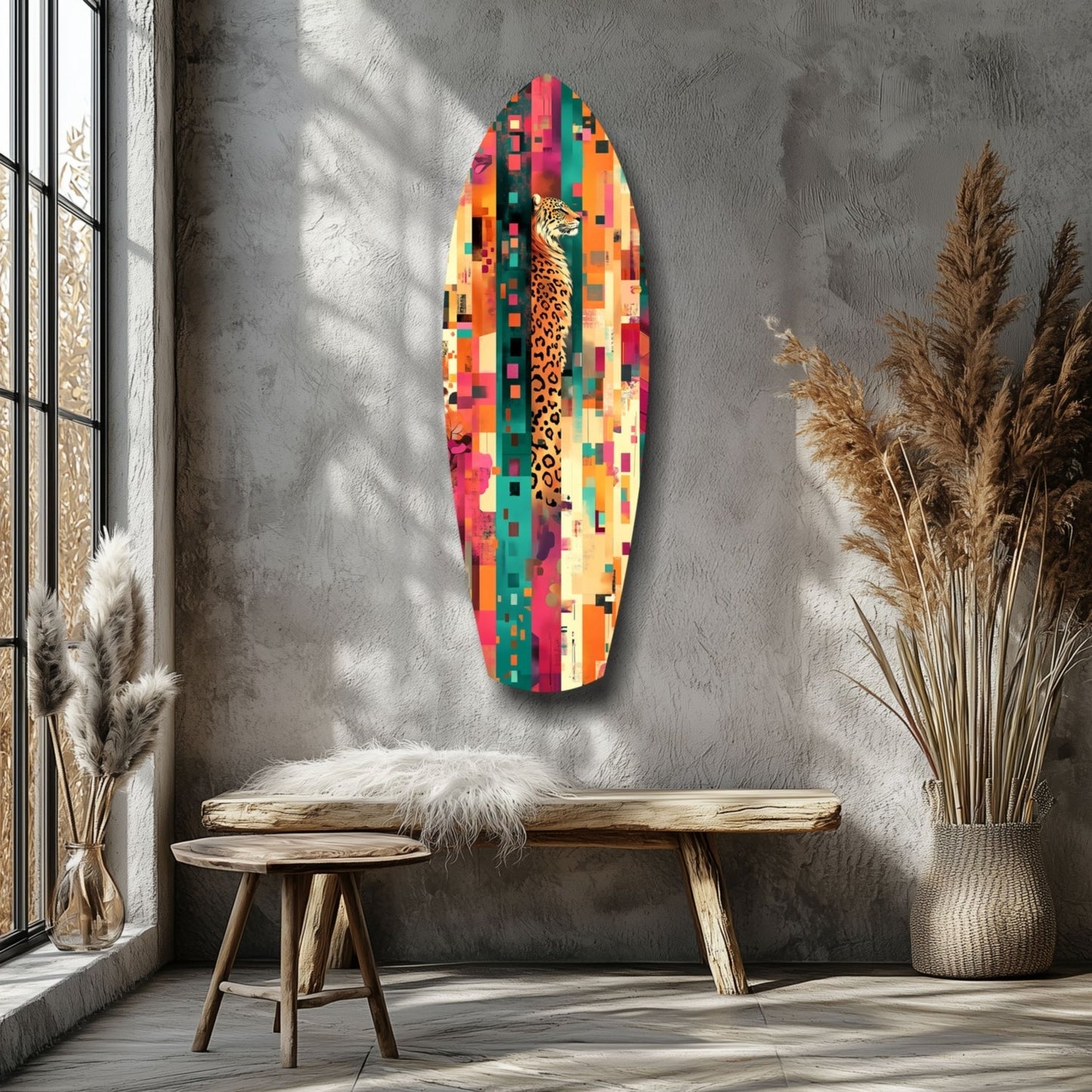 Camouflaged Tiger Glass Wall Art
