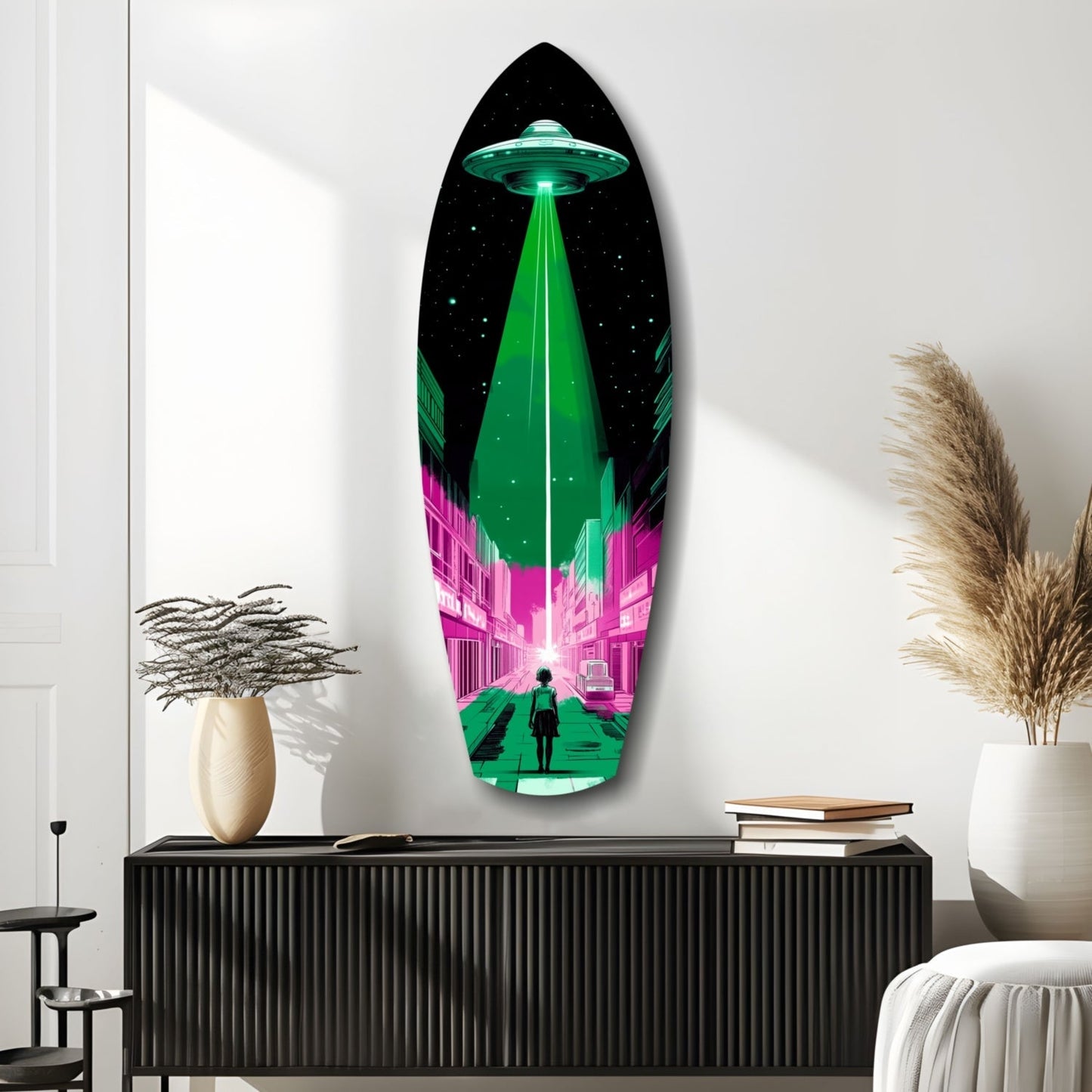Alien Invade Glass Wall Art