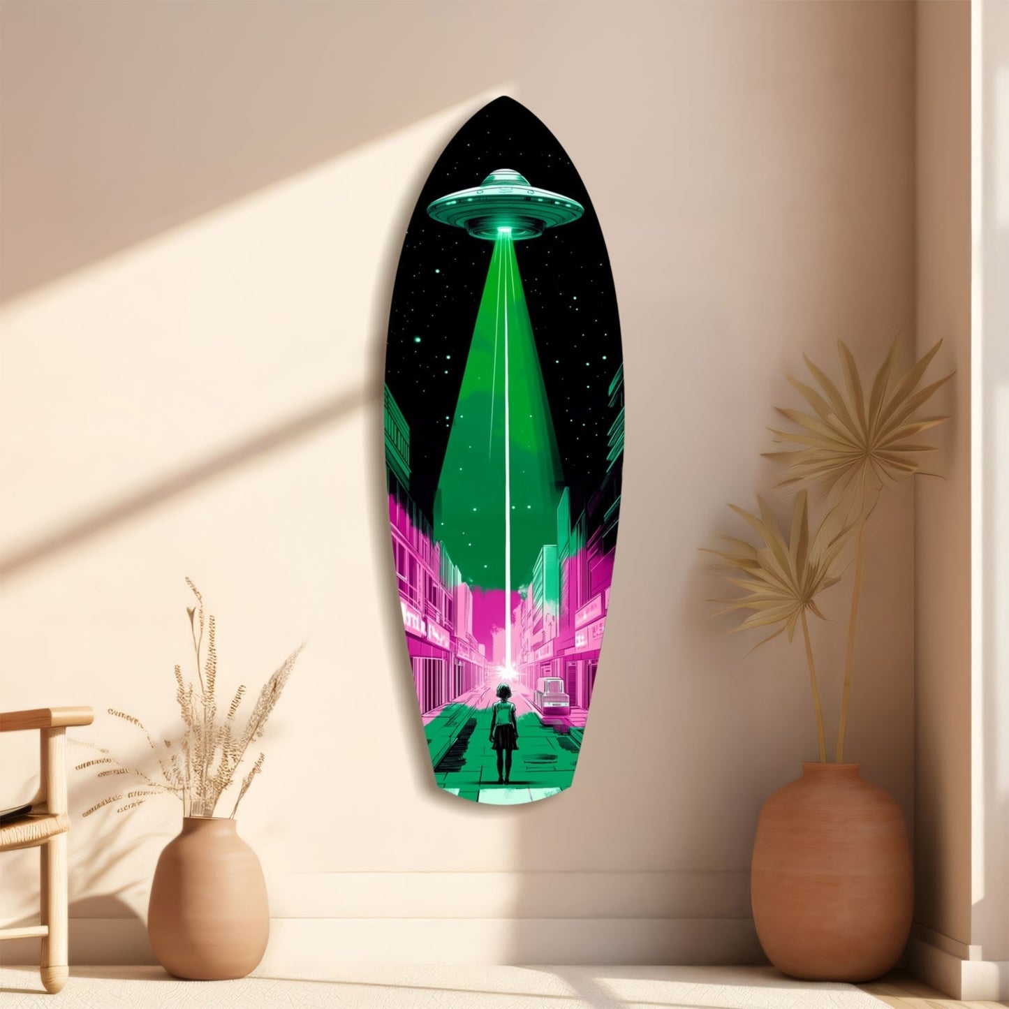 Alien Invade Glass Wall Art