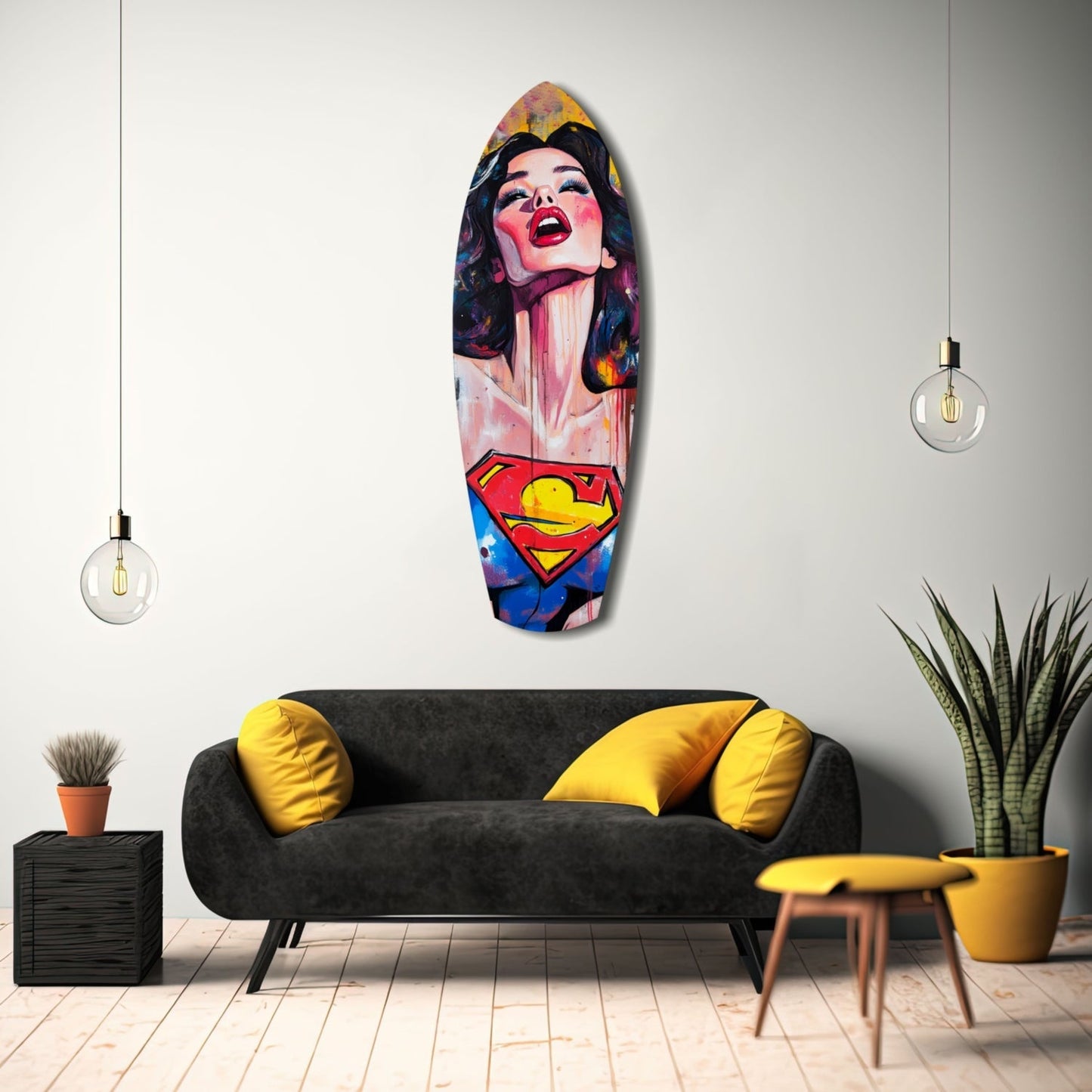 Supergirl Glass Wall Art