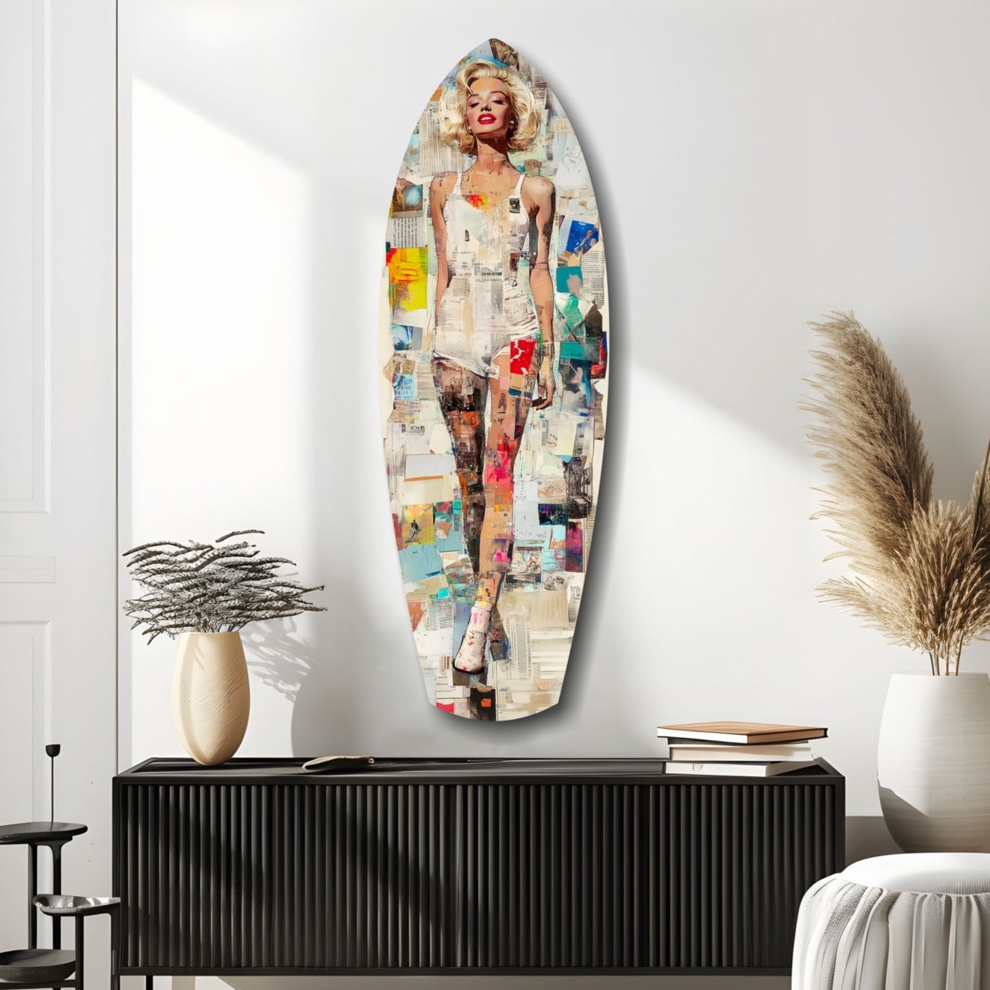 Marilyn in Vintage Swim Suit Glass Wall Art