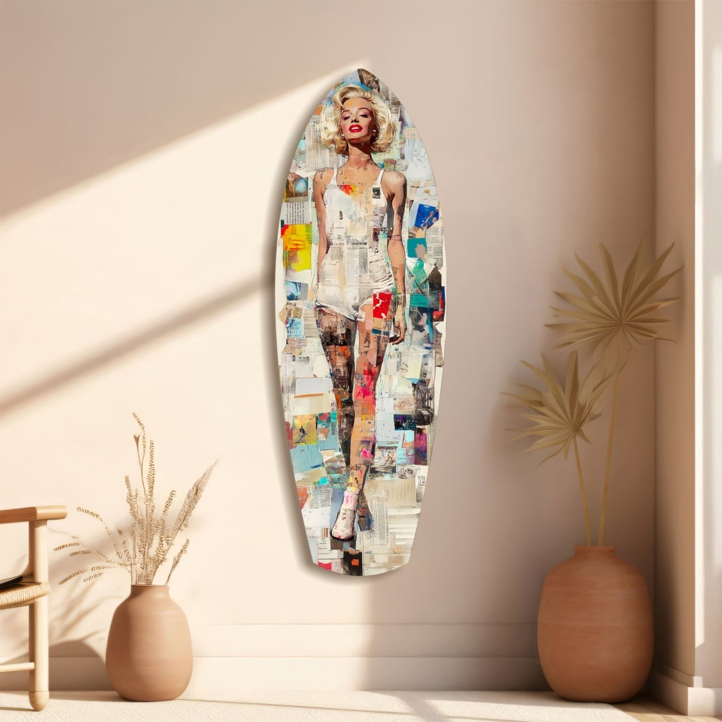 Marilyn in Vintage Swim Suit Glass Wall Art