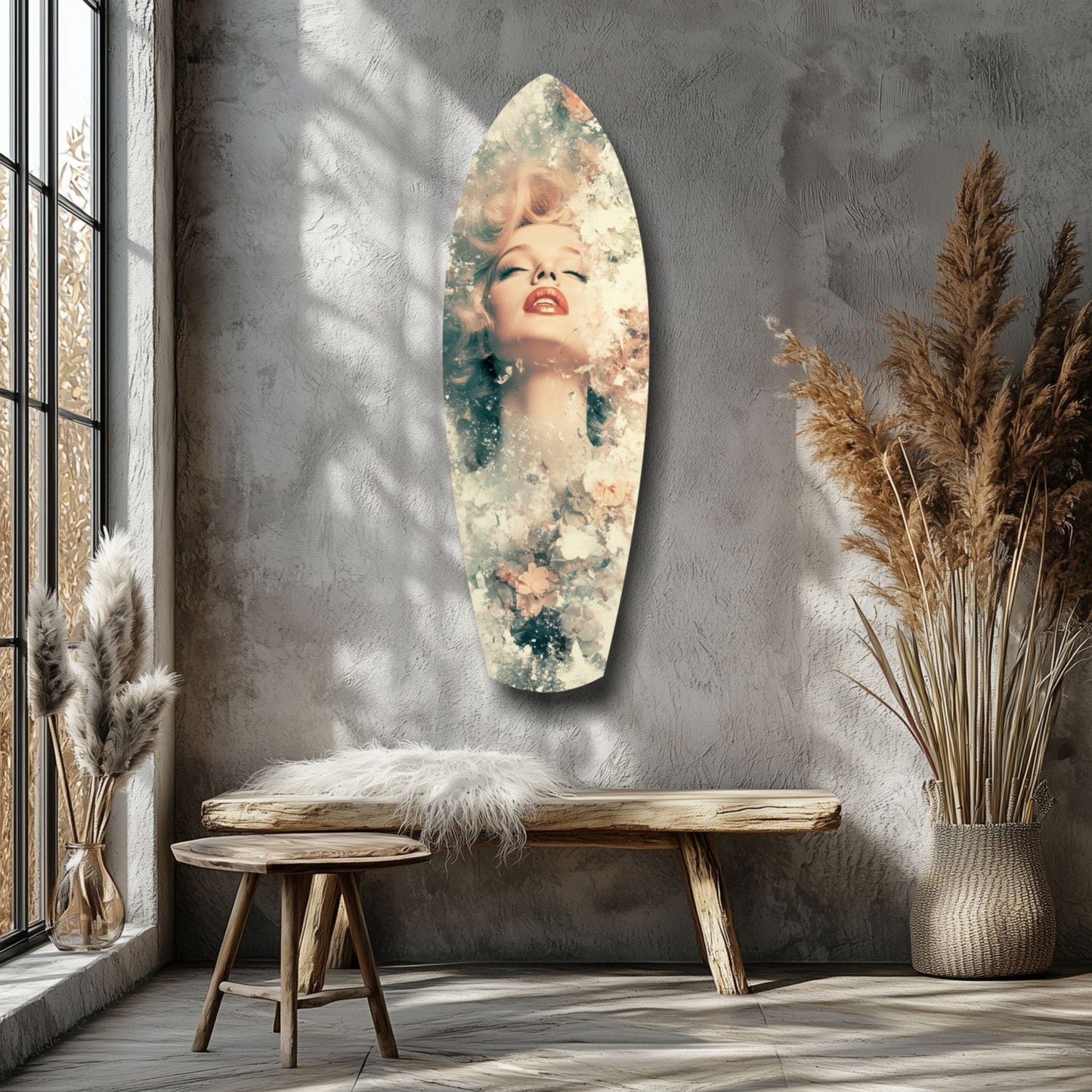 Floral Madonna Glass Wall Art