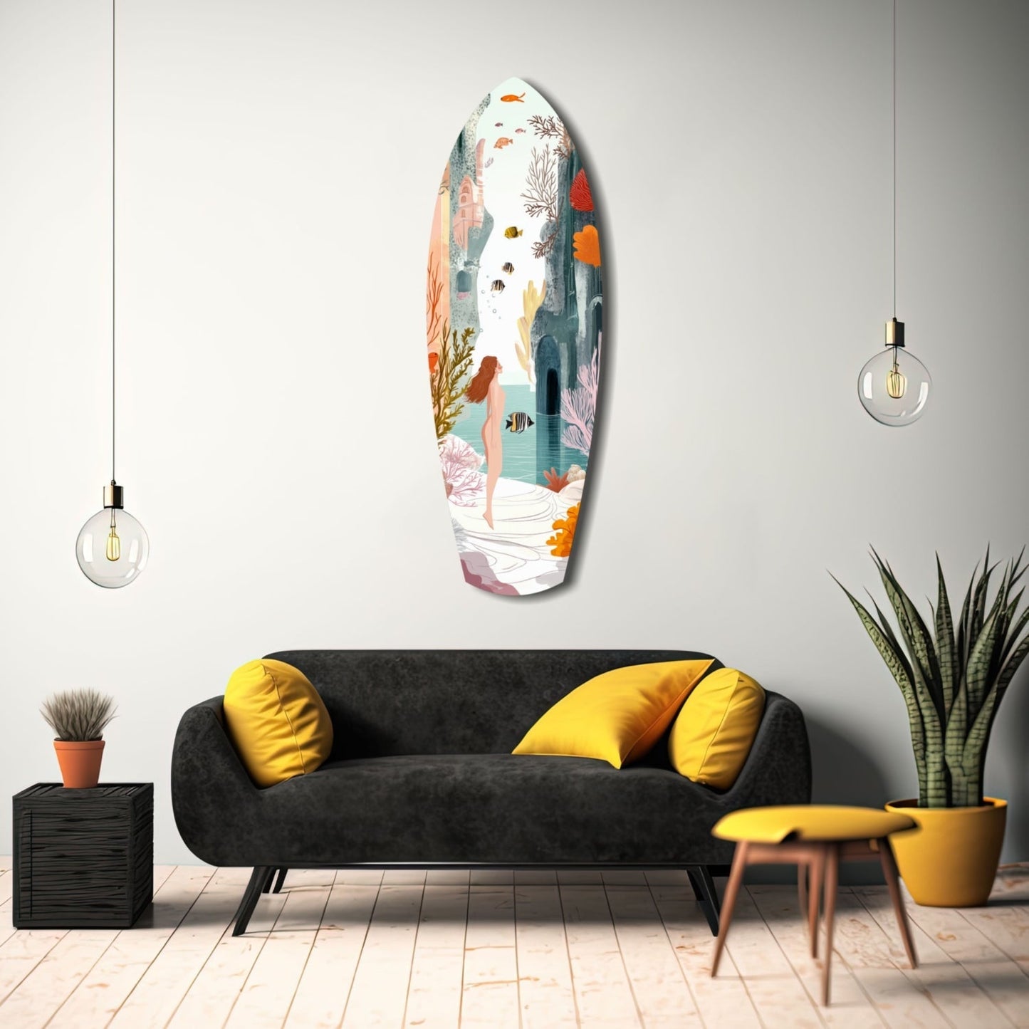 Utopic Seashore Glass Wall Art