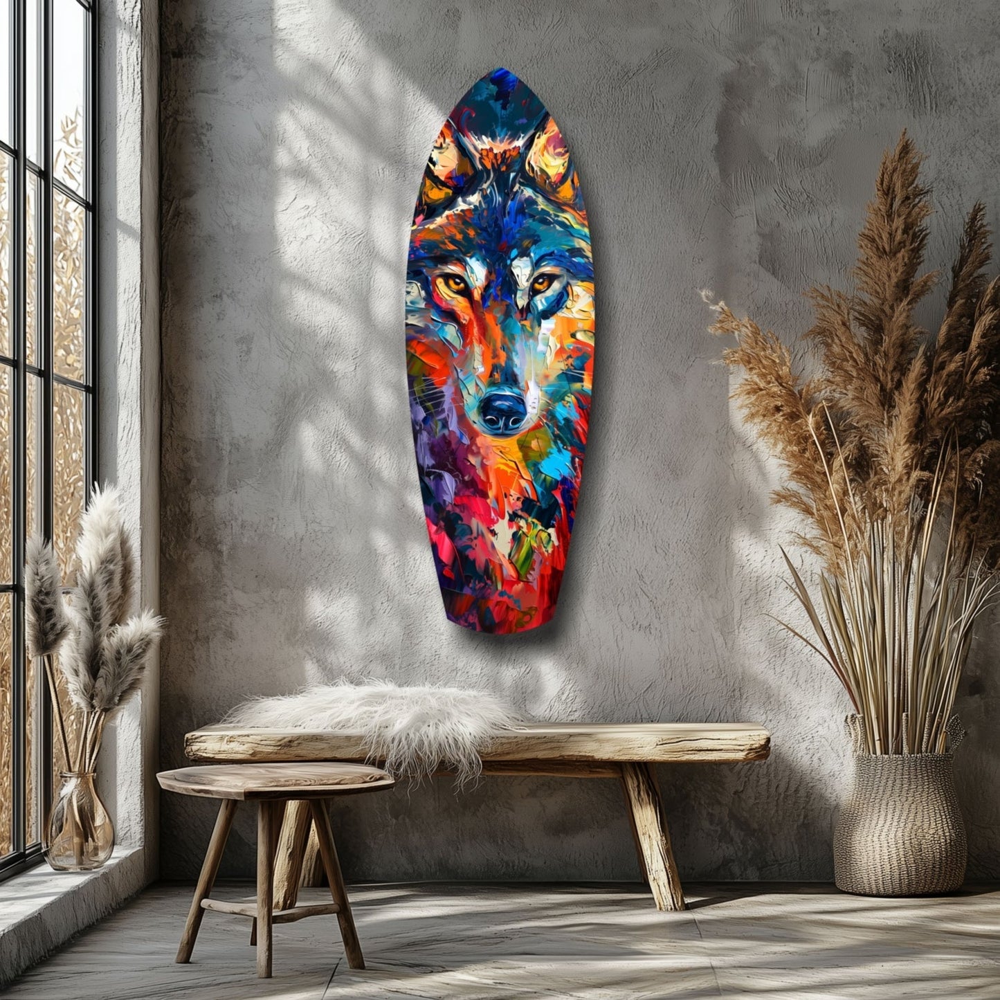 Alone Wolf V2 Glass Wall Art