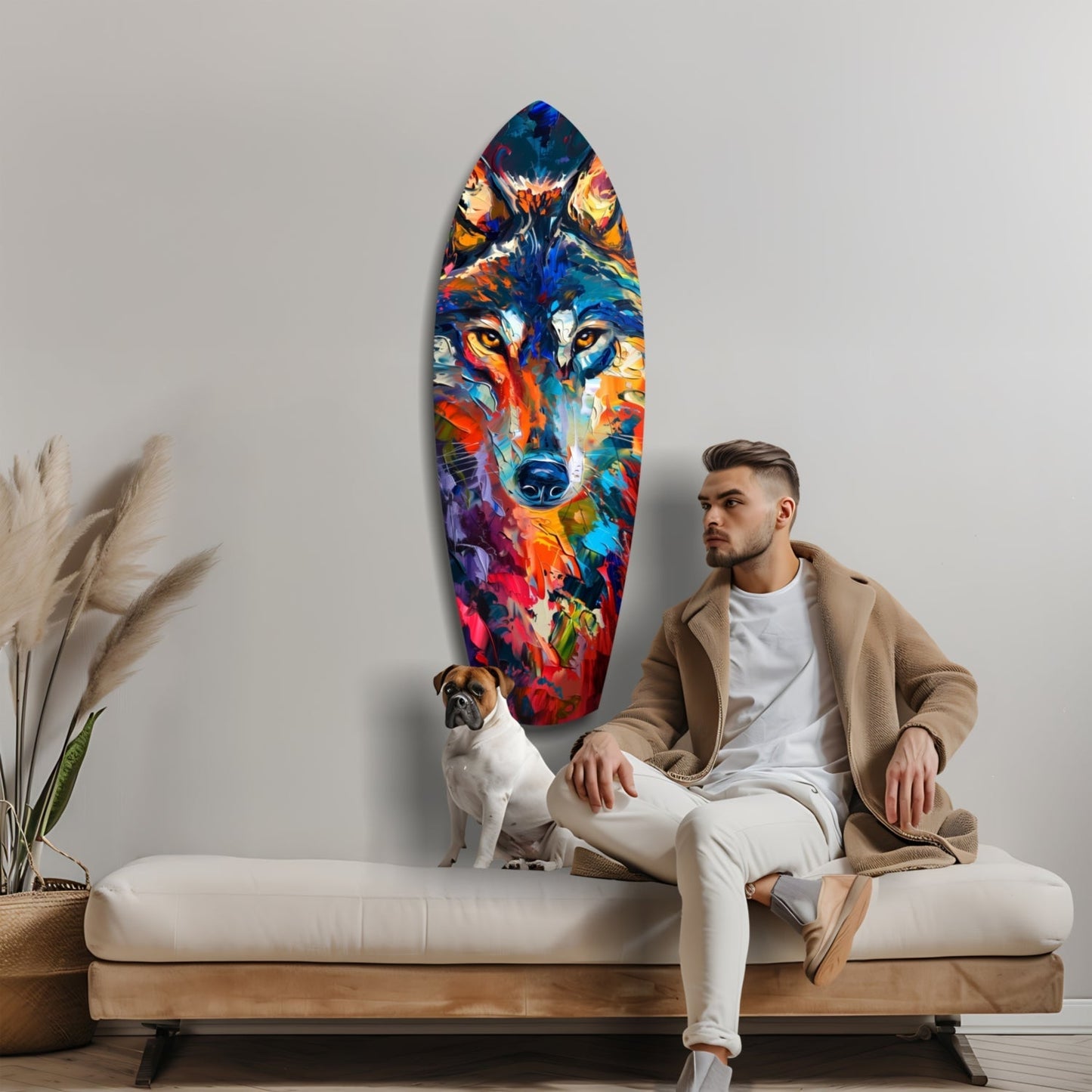 Alone Wolf V2 Glass Wall Art