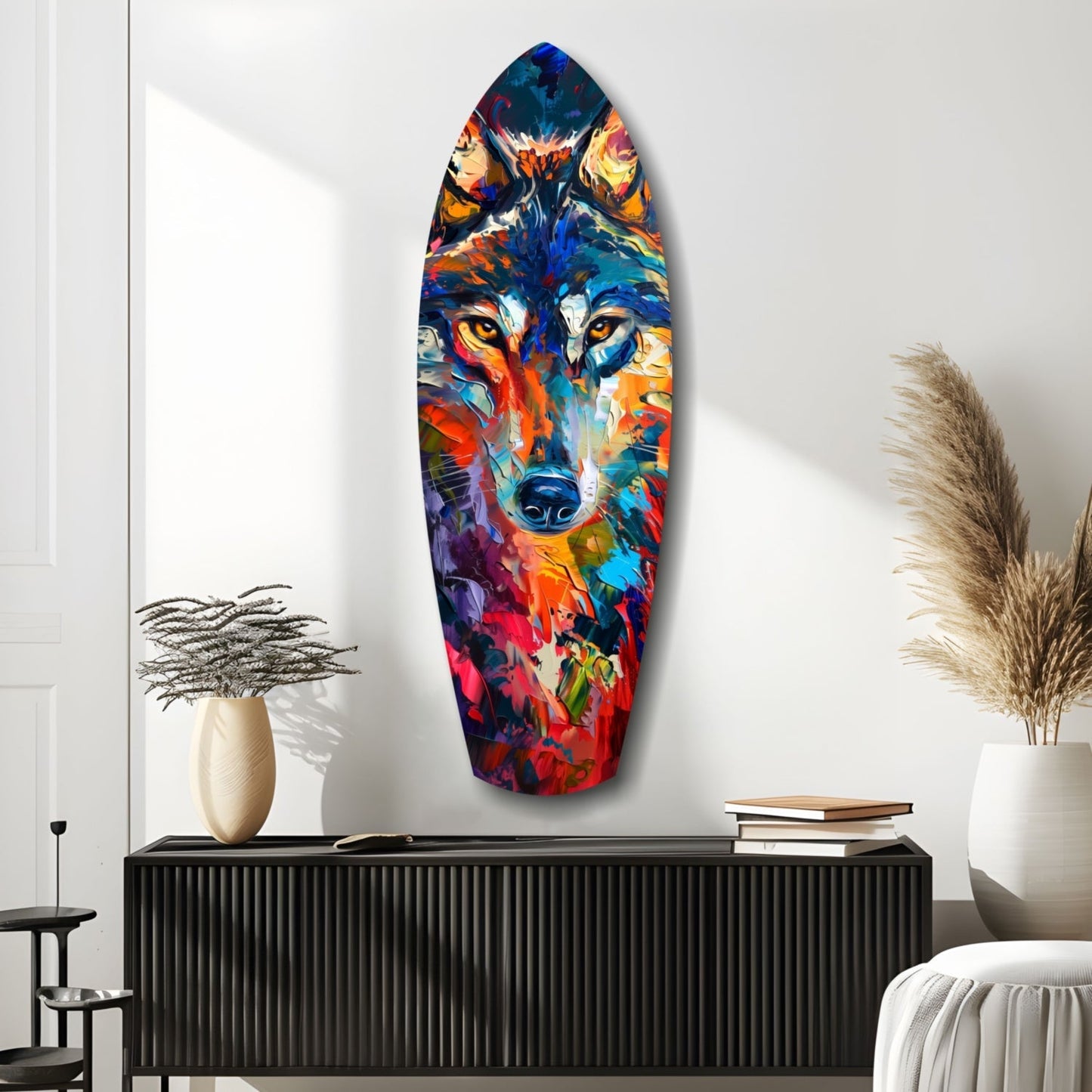 Alone Wolf V2 Glass Wall Art