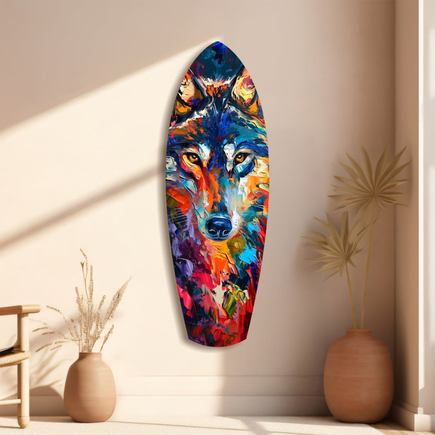 Alone Wolf V2 Glass Wall Art