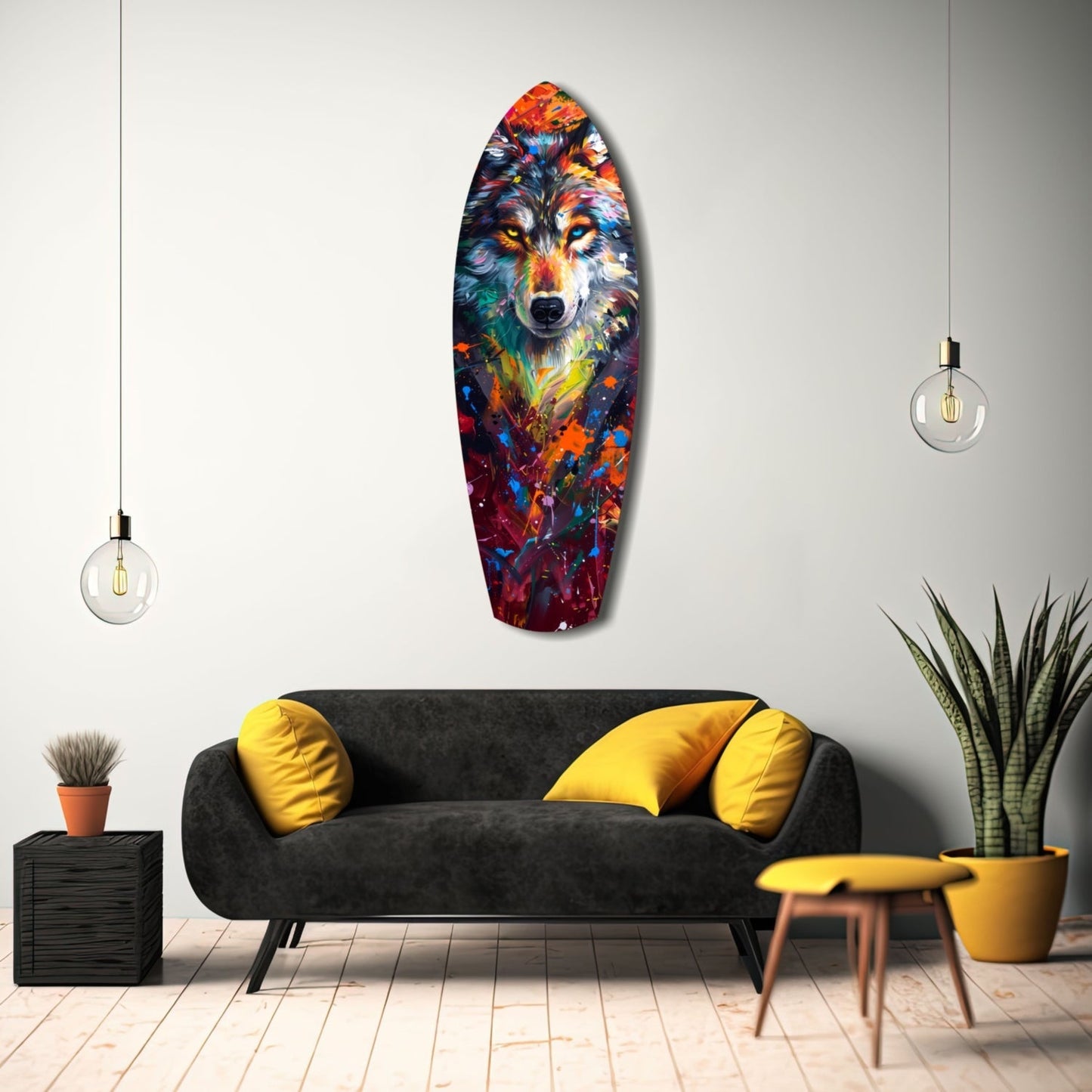 Alone Wolf V3 Glass Wall Art