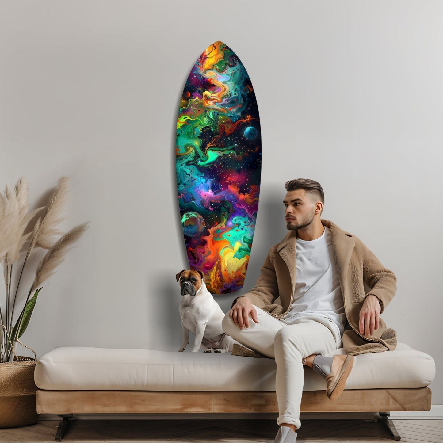 Kinetic Cosmos Glass Wall Art