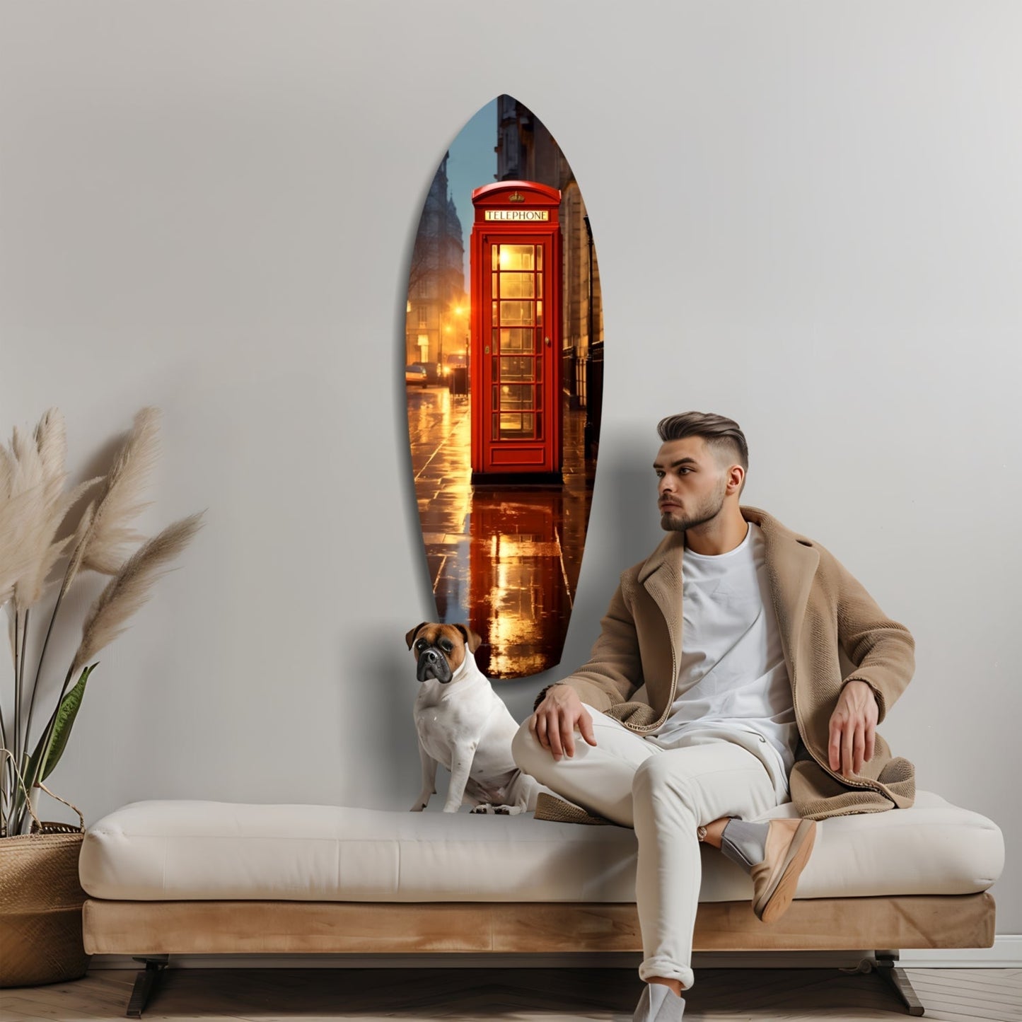 London Phone Booth Glass Wall Art
