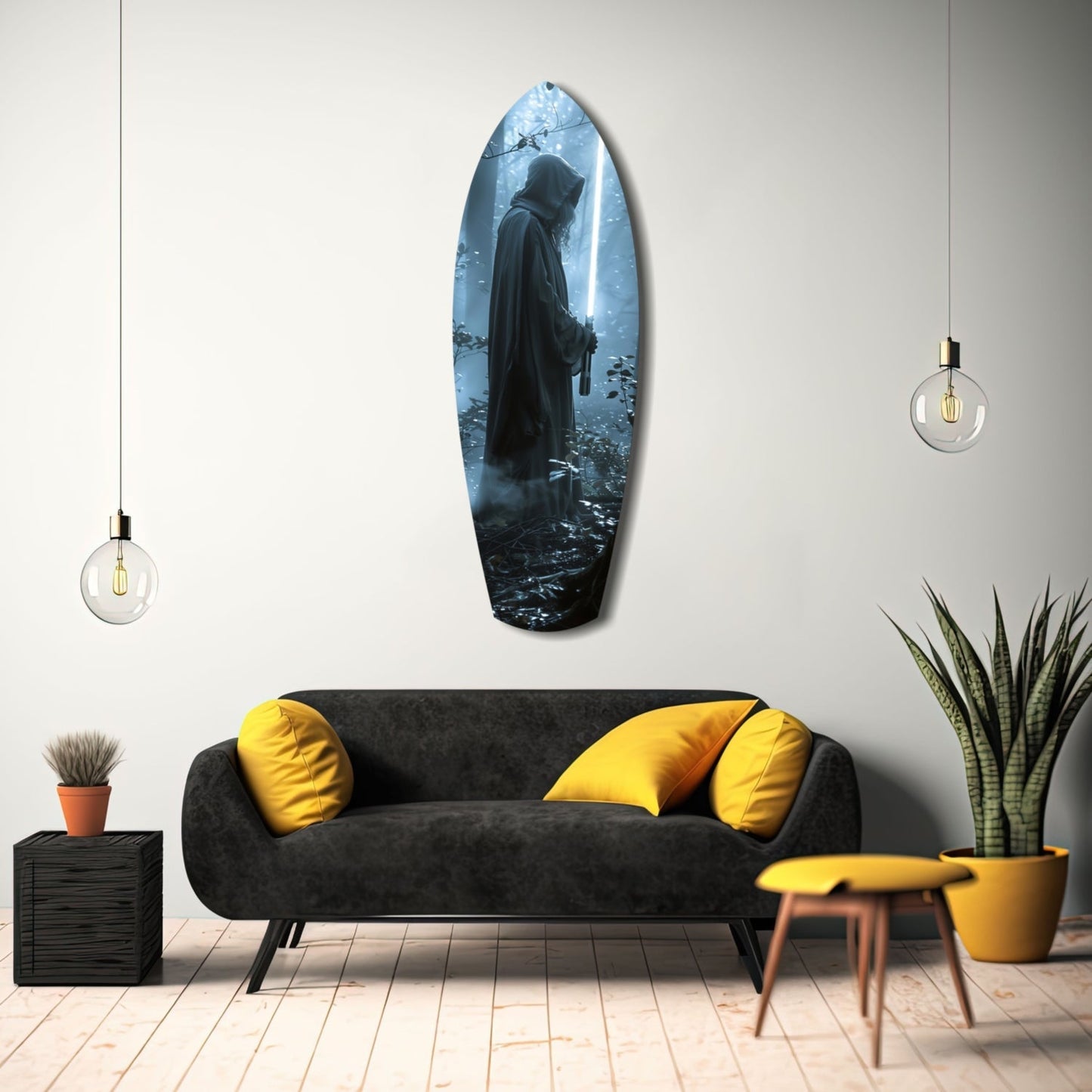 Light Saber Glass Wall Art